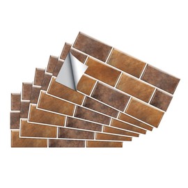 Operitacx 6 Stück Selbstklebende Fliesenaufkleber Retro Braun für Küche und Bad Wanddekoration für Glatte Oberflächen