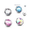 Unbranded 4 Pcs Bezel CZ Set Flat Dome Bottom Implant