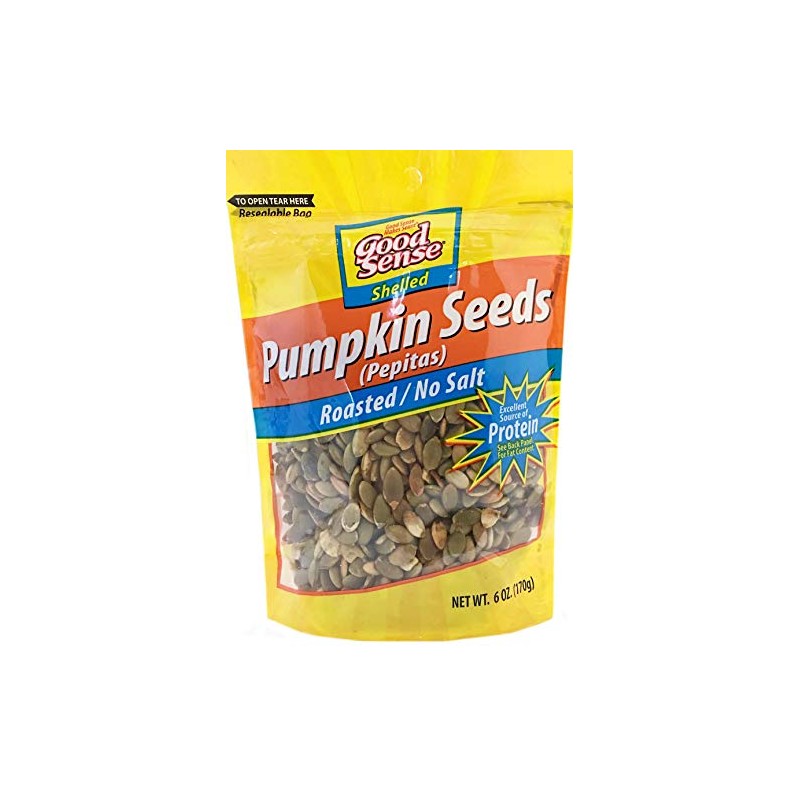 Good Sense Pumpkin Kernels (Pepitas) Shelled, Roasted No Salt, 6