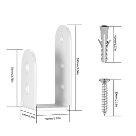 2 Pcs Door Barricade Brackets, Door Barricade Clamps U Brackets, U Shaped Bar Security Door Locks Brackets, for Home Barn Shed Garage Gate Door Reinforcement, Fits 2 x 4 Lumber (2pcs White Round)