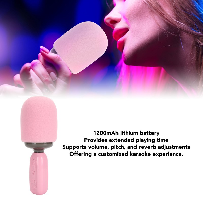 Bluetooth Microphone Clear Sound Phone Connection Wireless Karaoke Mic Speaker
