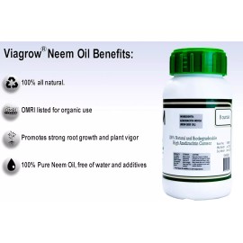 100% Cold Pressed Neem Seed Oil for Plants (8oz) – Makes 12 Gallons, OMRI Listed, Natural Pest & Disease Control