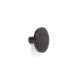 Gedotec Furniture Knob Antique Como | Cupboard Knob Black Matt | Metal Door Knob Round Diameter 26 mm | For Dressers Kitchen Cabinets & Doors | 1 Piece with Screws