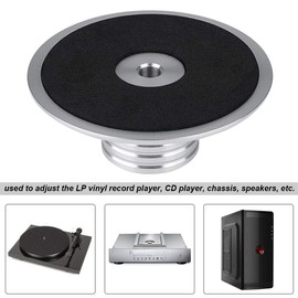 Vinyl Record Weight Clamp Metal Disc Stabilizer with Display Rotation Speed of Lp Disc, Suitable for Adjusting Lp Vinyl Record Player, Cd Player, Case, Speaker.(Silver)