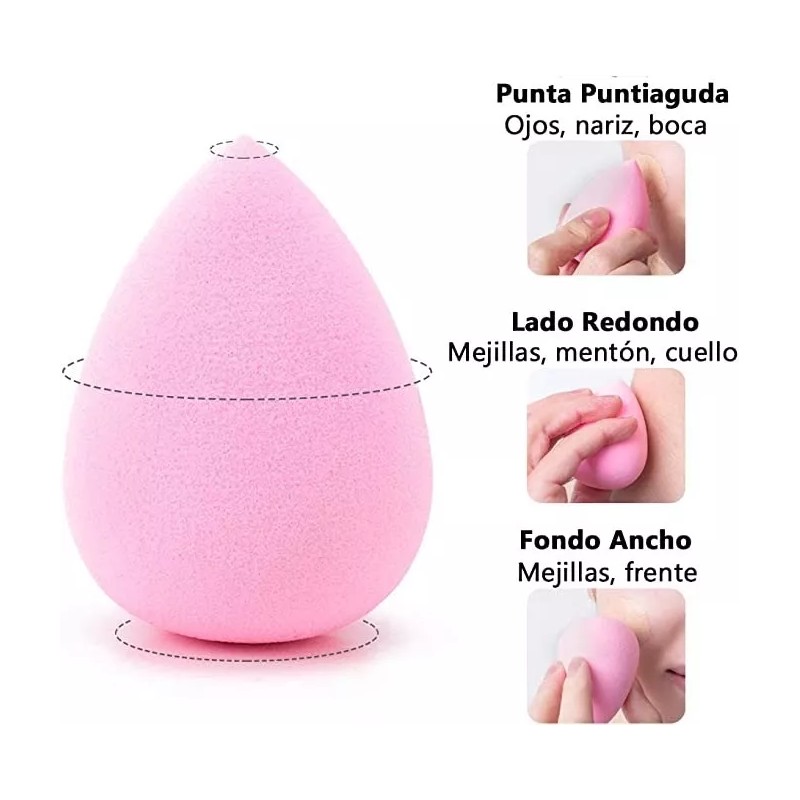 Juego De Esponjas Para Maquillaje Multicolor Cosmético Mujer
