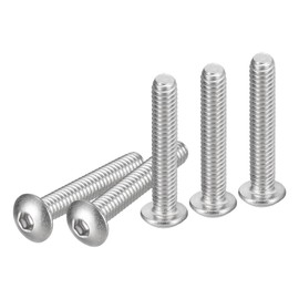 DTGN #8-32x1 Button Head Socket Cap Screws - 100Pack - Good for Machine - 304 Stainless Steel 18/8 - Hex Drive Full Thread UNC Fasteners