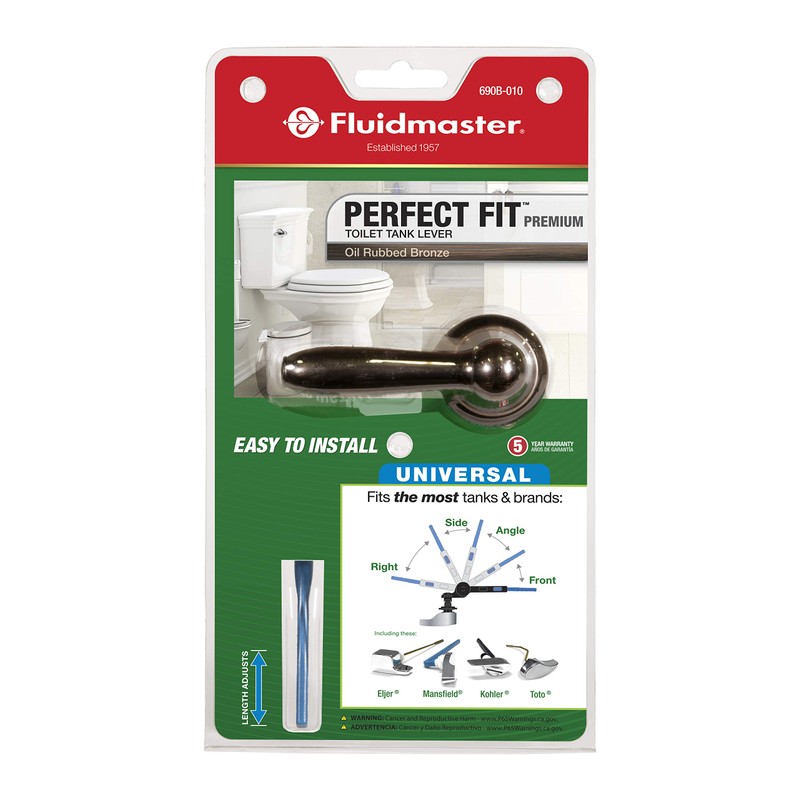 Fluidmaster 690B-010-P5 Perfect Fit Premium Toilet Lever, Oil-Rubbed Bronze, 8