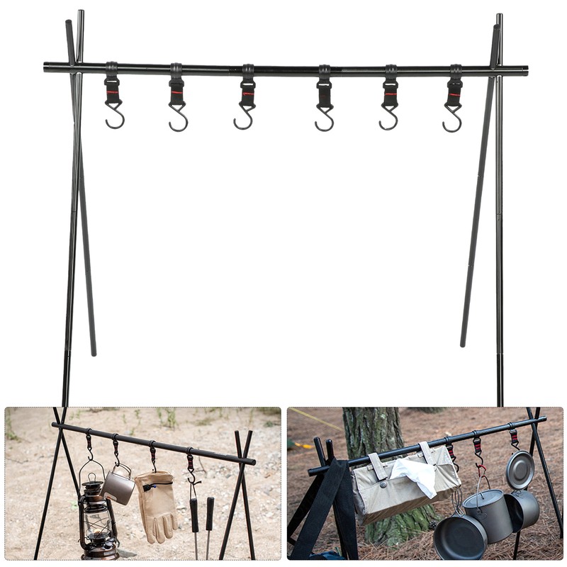 Outdoor Camping Equipment Hanging Rack Foldable Stand Shelf Hanger with