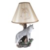 Ebros Gift "Denizen of Twilight" Single Gray Standing Wolf Lamp