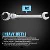 LOSCHEN】1PCS 1/2 Open Flex-Head Ratcheting Wrench, SAE Ratcheting Spanner with