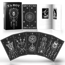 ACELION Original Tarot Card Set with Guide, 78 Pieces of Tarot Cards with Gold foil on The Surface， Fortune-Telling Game, Tarot for Beginners