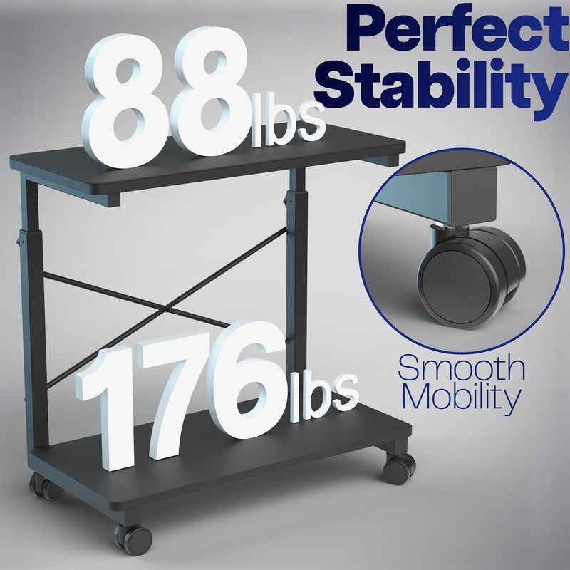 VIVO Large Mobile Adjustable PC Cart, Premium CPU Computer Tower