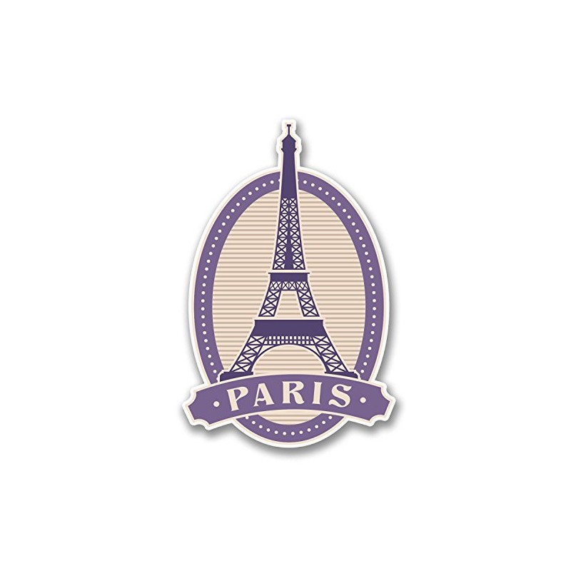 2 x 10cm Paris Eiffel Tower Vinyl Sticker Travel Luggage