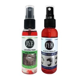 JYE Kit Loción para Mas Barba y Aceite para Cuidado de Barba, Botellas de 60 ml cada una