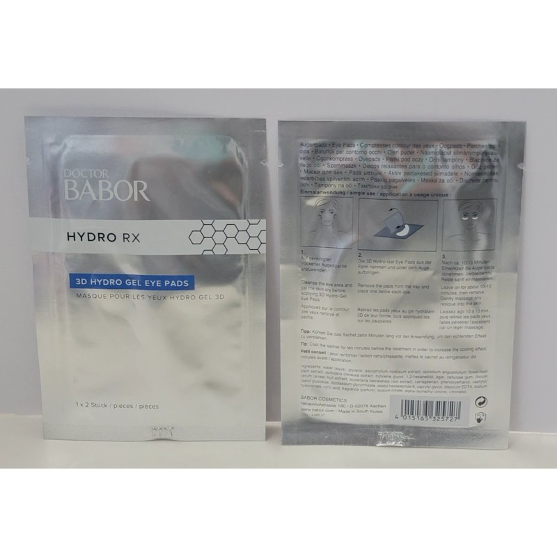 BABOR HYDRO RX 3D HYDRO GEL EYE PADS 2 pk