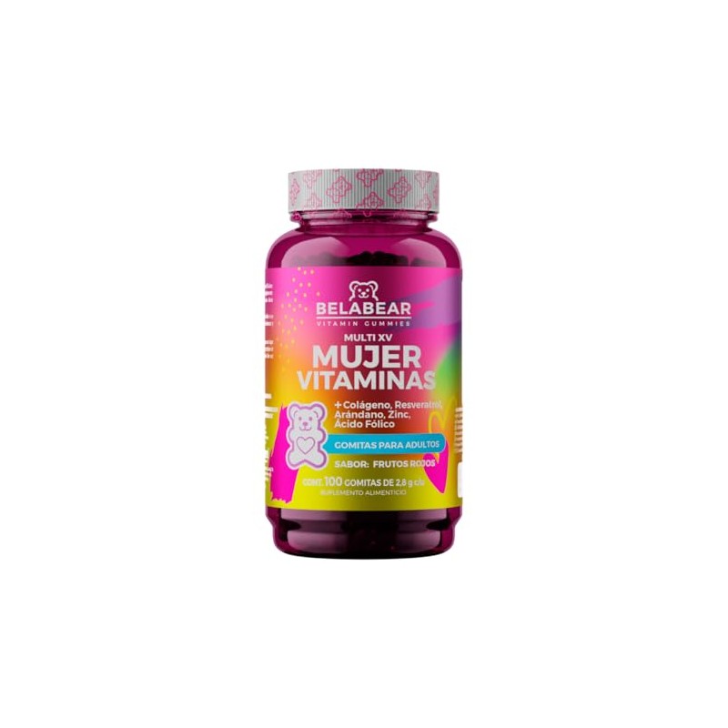 solanum Belabear Women's Multivitamin Resveratrol, Cranberry, Colágeno y Ácido Fólico