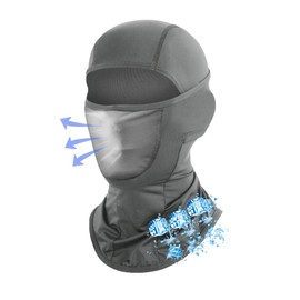 Cooling Ski Mask Sun UV Protection Hood Breathable with Nose Mesh, Balaclava Face Mask for Men Women - Motorcycle Fish (US, Alpha, One Size, 1Pcs-Gray)