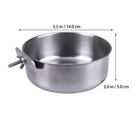 BESPORTBLE Stainless Steel Bird Bowl: 2 Pcs Bird Feeding Dish Cups - Parrot Food Water Bowls with Clamp for Parakeet African Greys Conure Cockatiels Lovebird Budgie Chinchilla