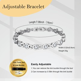 Magnetic Bracelets for Women, Titanium Steel Therapy Magnetic Bracelet with Crystals, Health Healing Jewelry Gifts Y2, 1