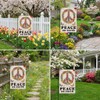 Peace Garden Flag - Peace on The Earth Decorations Burlap