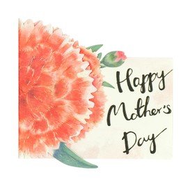 Greeting Life Mother's Day Card Flower Pop Up Carnation Red LY-25