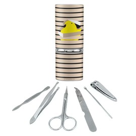 The Peeping Yellow Peep In Window With Blinds Stainless Steel Manicure Pedicure Grooming Beauty Care Travel Kit