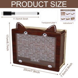 Wooden Money Box with Numbers Checks, Cat Shape Piggy Bank, Reusable Money Saving Box, Savings Target €10,000 Money Box, Helps Adults and Children to Develop the Habit of Saving