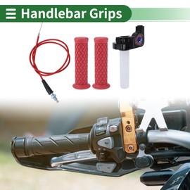 X AUTOHAUX 7/8" 22mm 15/16" 24mm Motorcycle Hand Grips Cover Kit Rubber Handlebar Grips for Motorcycle Scooter Bicycle ATV Red 1 Set