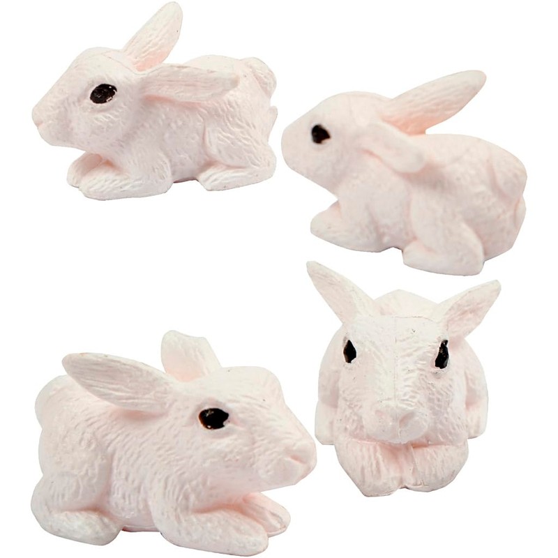 Mini Rabits, H: 10 mm, 4pcs