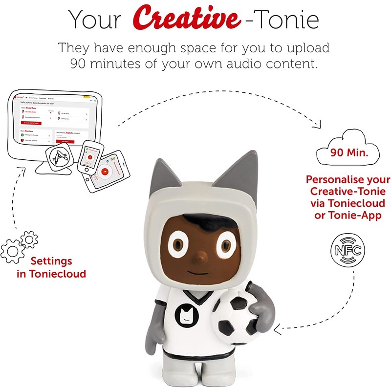 tonies Audio Character for Toniebox, Creative Footballer Figurine, Space for
