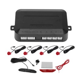 HOPESPANNER Universal Reverse Backup Radar System Distance Detection Reverse Parking Sensors Alarm Buzzer Reminder 4 Parking Sensors LED Distance Display