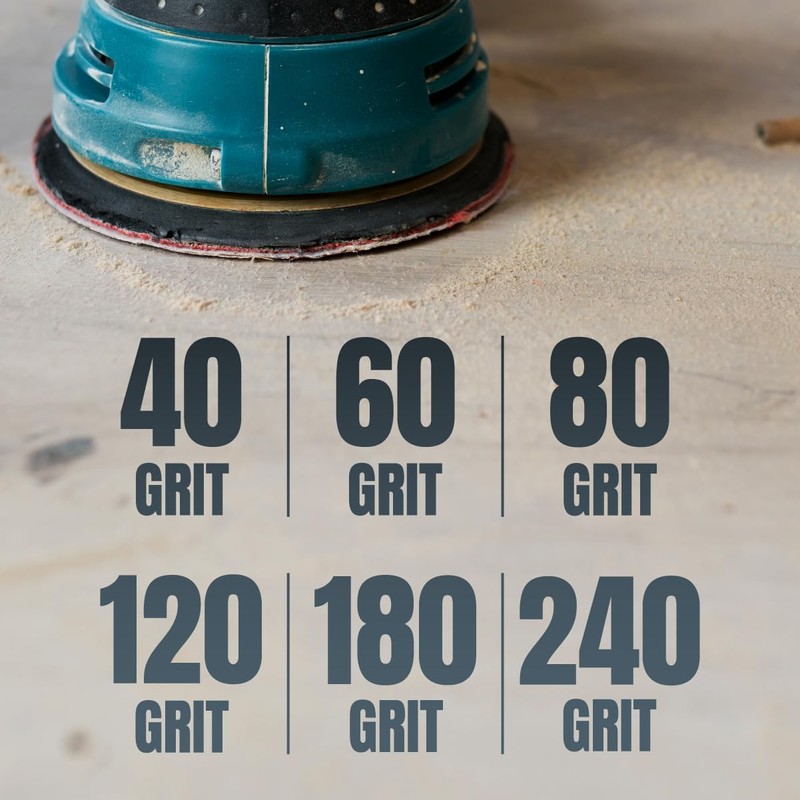 POWERTEC 10 PCS 100 Grit 6 Inch PSA Sanding Discs,