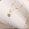 LOOYUUPEE Green Natural Jade Necklace, Four Leaf Clover Jade Pendant
