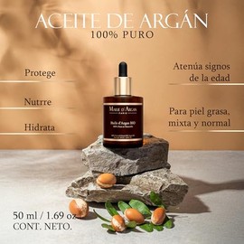 MARIE D'ARGAN Kit de 2 Aceites Faciales y Capilares, Aceite de Argán BIO 50 ml y Aceite de Nigella 50 ml, 100% Puros y Naturales, Hidratantes para Ros