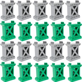 Kugliwa 20 Pcs Train Bridge Pier Track Wooden Train Suspension Bridges Support Accessories Multi Level Support Risers High Level Blocks Compatible with All Major Brands, 2 Colors