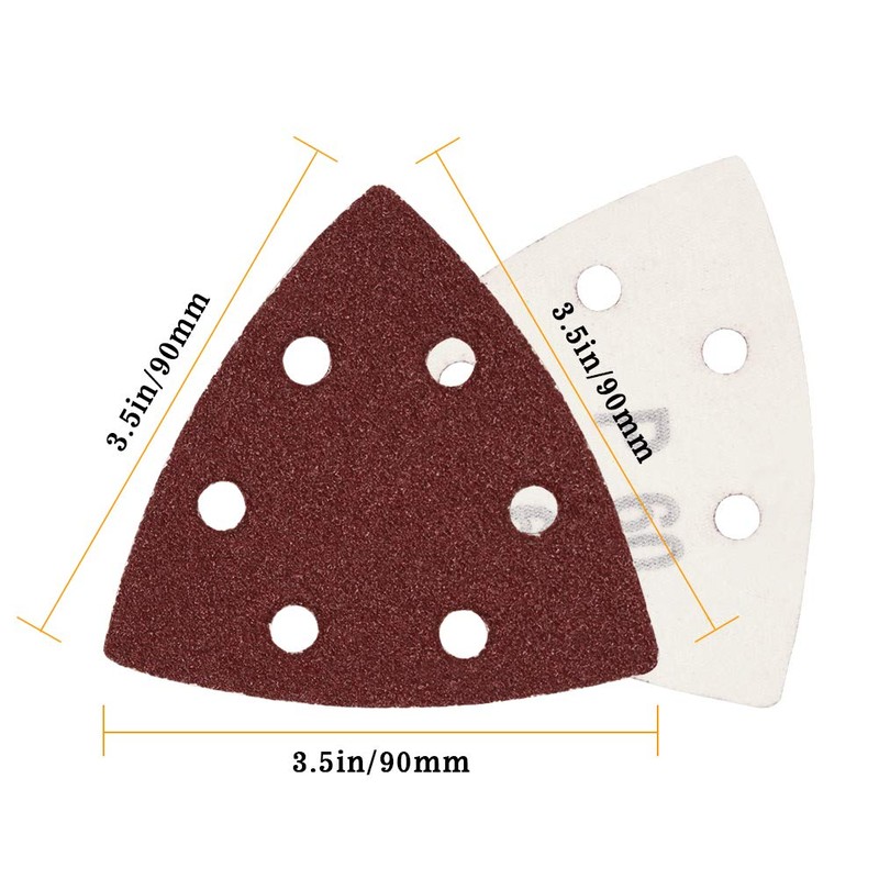 SPEEDWOX 50 Pcs Triangle Sanding Pads Hook and Loop 60