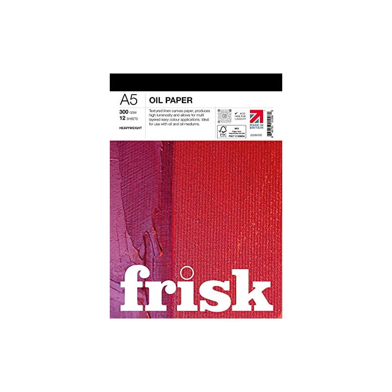 Frisk Oil Paper Pad 300gsm A5 12 Sheets, White