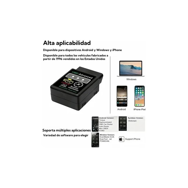 Escaner Automotriz Hh Obd2 Elm327 V1.5 Bluetooth 5.1
