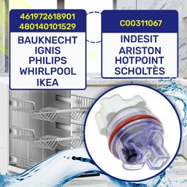 Dishwasher Water Transparency Sensor with Original Code 461972618901 480140101529 for Whirlpool for Bauknecht Dishwasher C00311067 for Indesit for Ariston - Made in Italy MONTERAL