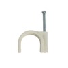 White Round Cable Clips with Fixing Nail K-Type 50pcs (16mm)