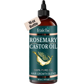 Live Fraiche Live Fraiche Rosemary Castor Oil for Hair Growth 16oz - Rosemary Oil for Hair Growth and Thickening Pure Blend to Reduce Loss and Promote a Healthy Scalp