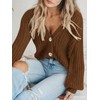 PRETTYGARDEN Women's Short Cardigan Sweaters V Neck Button-Down Long Sleeve