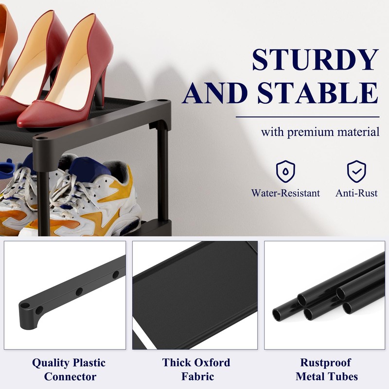 Kitsure Shoe Rack - Non-Woven Shoe Rack Shelf, Shoe Organizer