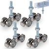 Tallew 4 Pcs 4 Wheel Silent Trolley Assembly Rollers for