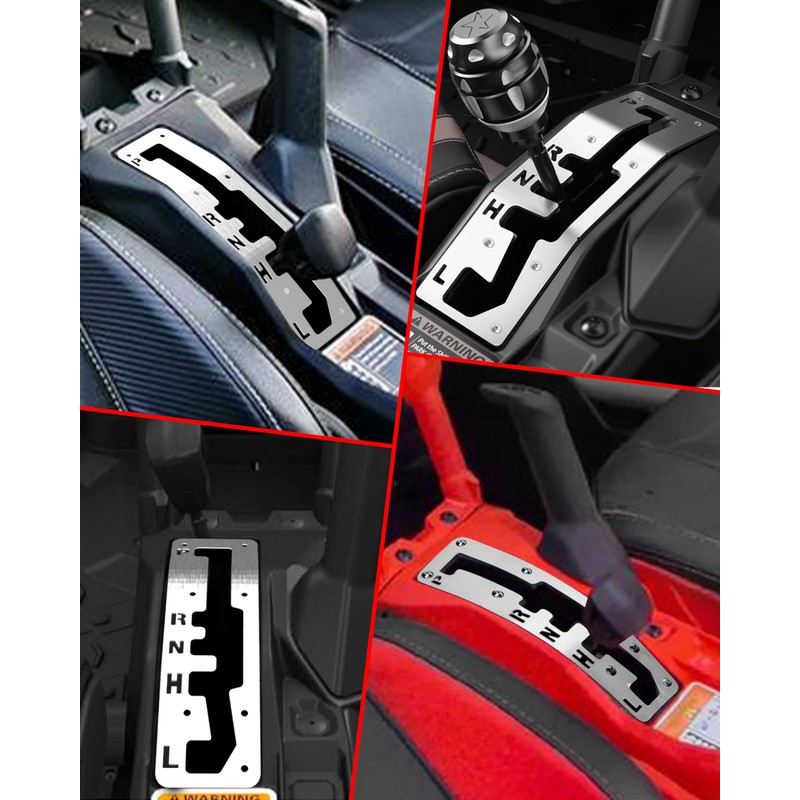 SLUORIMOD Gloss Stainless Steel Shifter Plate for Can-Am Maverick X3