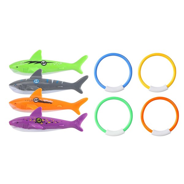 POFET 8pcs Pool Game Set, Diving Torpedo Shark Shaped Game