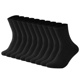 J-BOX Men's Crew Socks Breathable Cotton Socks Comfortable Dress Socks Athletic Socks for Men(10 pairs)