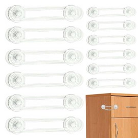 AUEFUDQ Pack of 12 Child Safety Cabinet, Drawer Lock, Cabinet Lock, Children, Fridge Child Lock, Drawer Safety Lock, Toddler Safety Locks for Furniture, Kitchen