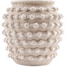 DN DECONATION Beige Rustic Farmhouse Vase, 8.2 Inch Textured Boho
