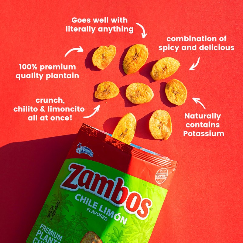 Zambos Plantain Chips Chile Limon (Pack of 1)